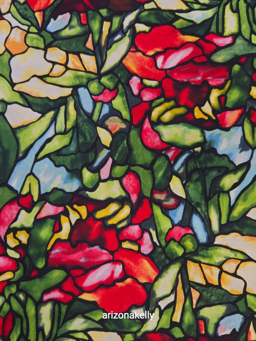 The Met Silk Scarf Neckerchief Tiffany Stained Glass Peony Flowers Peonies - Picture 7 of 8